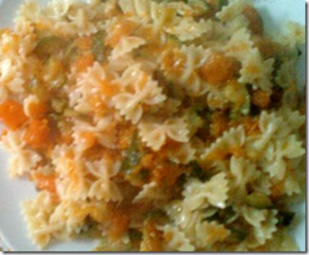 Farfalle con zucca e zucchine 