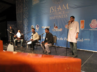 A shot from the podium