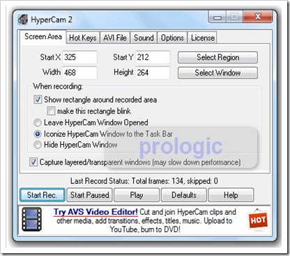 HyperCam Screen Recorder - prologic