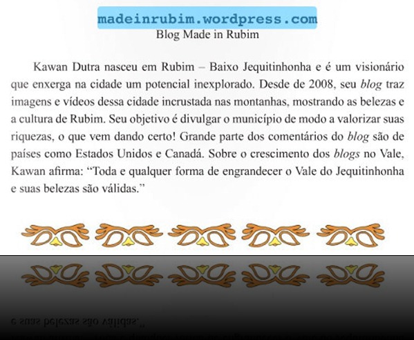 Referência ao autor e ao blog Made in Rubim - texto Erick Sanderson
