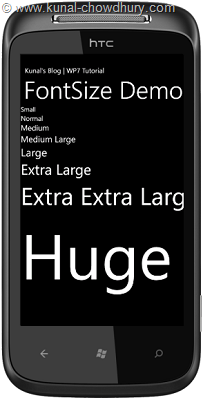 Working with Default FontSize in Windows Phone 7 Applications Working with Default FontSize in Windows Phone 7 Applications