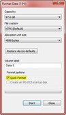 Pilihan "Quick Format" di Windows