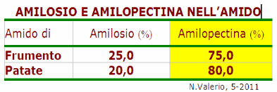 Amilosio e amilopectina in amido frumento e patata (NV 6.2011)