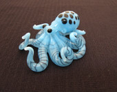 Small Glass Octopus Pendant Sky Blue | EmergentGlassworks | Etsy.com