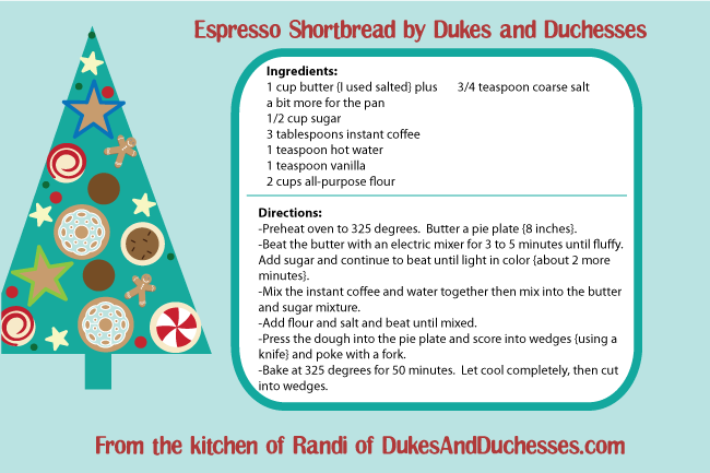 Espresso Shortbread Cookie Exchange Recipe by Dukes and Duchesses