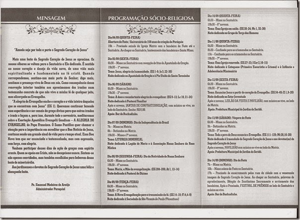 FESTA DO SAGRADO CORAÇÃO DE JESUS (programação) FESTA DO SAGRADO CORAÇÃO DE JESUS (programação)