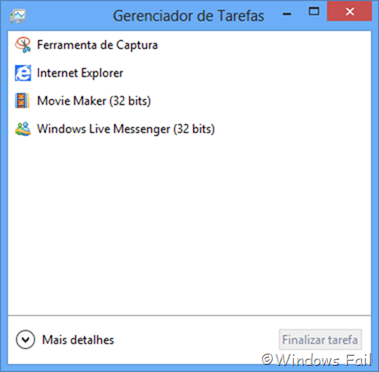 Gerenciador de tarefas do Windows 8