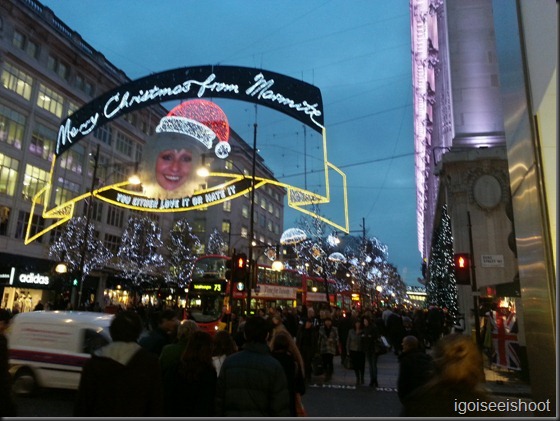 Christmas lightings along Oxford Street London