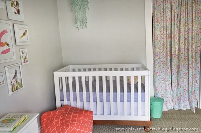 coral and mint baby girl nursery