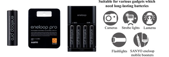 SANYO’s eneloop Series Expands with New-Type Batteries