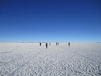 Playing games on the salt flats. The immense size of the place is mind boggling.