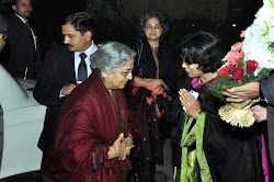 Jaspreet greets Mrs Gursharan Kaur as Upinder Singh looks on