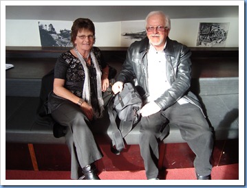 Phyllis and Gavin Prentice (Break Thru) in the Foyer to The PumpHouse Theatre prior to start of the Concert. Photo courtesy of Peter Littlejohn.
