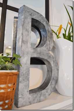 Easy Faux Zinc Letter