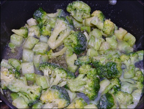 coat broccoli with butter