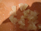 Diced lemon segments.