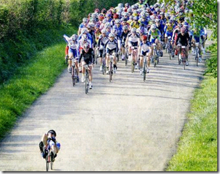 Lone cyclist