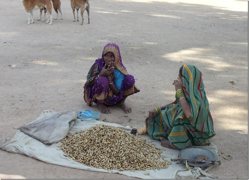 Khajuraho-Zona rural-vendedoras de amendoim