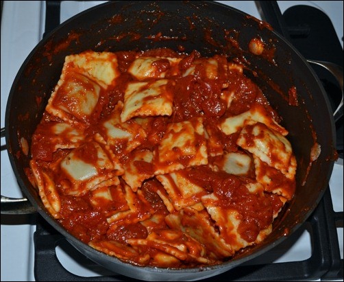 ravioli and sauce