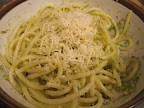 My first time working with garlic scapes - I chopped them up and made pesto!