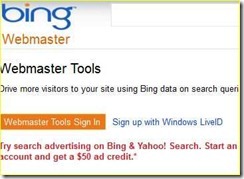 bing1 mendaftarkan atau submit blog di bing dan yahoo