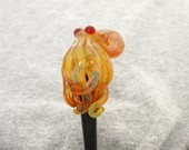 Amber Yellow Glass Octopus Hairstick | EmergentGlassworks | Etsy.com