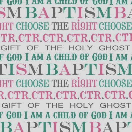 Free Digital Scrapbook Paper -  Girl LDS Subway Art Baptism - No Texture