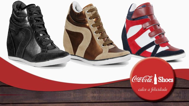 Sneaker da Coca-Cola Shoes – Modelos de tênis com salto embutido na coleção Verão 2013. coca cola sneaker tenis salto embutido
