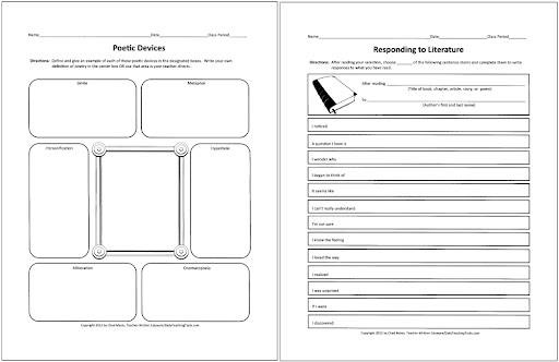 Fourth grade writing prompts response to literature graphic organizer