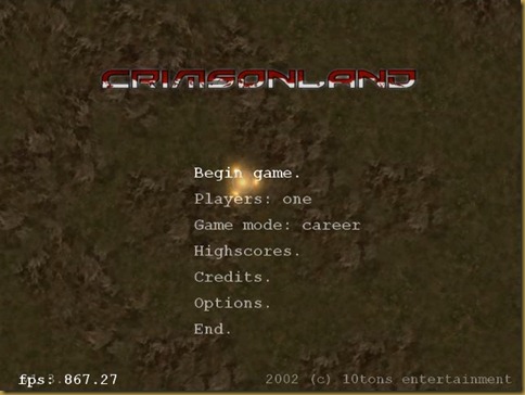 Crimsonland タイトル Crimsonland タイトル
