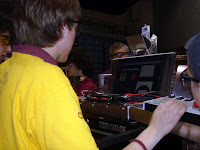 A student testing the dashboard application