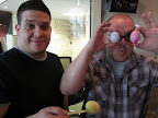 Our crafty dudes Steve and Chris had fun coloring - and then eating - the eggs.