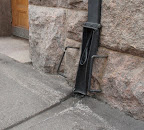 Picture from Helsinki above. Downspouts build into the structure seen as special by a tourist visiting the Fortress of Suomenlinna in the Baltic See just outside Helsinki:
http://picasaweb.google.com/florast/BalticCruisePictures#5232929172238153138