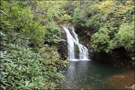 High Shoals Falls Trail, waterfall and blue hole