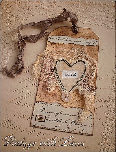 Tag for Valentine's Day by Vintage with Laces Tag for Valentine's Day by Vintage with Laces