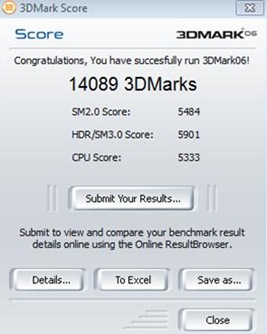 Lenovo IdeaPad Y480 GT 650M Benchmark 3Dmark06