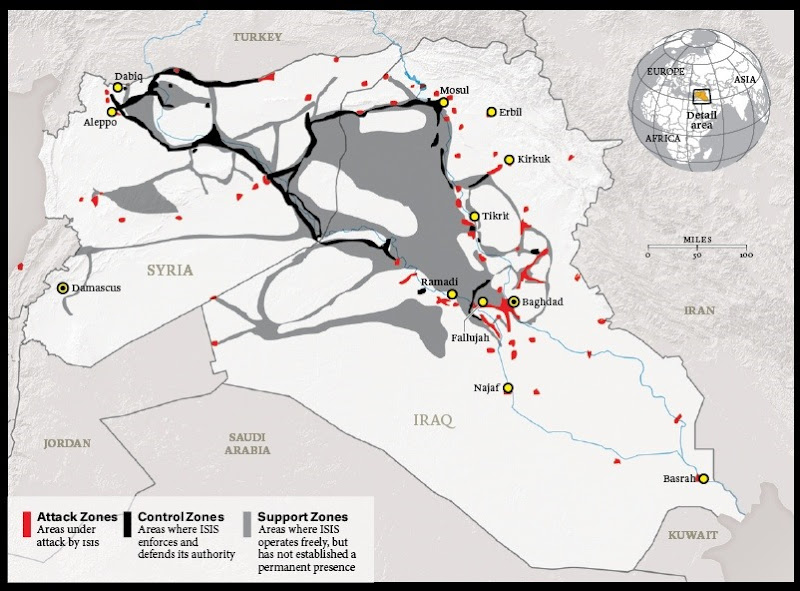 ISIS territory map January 2015