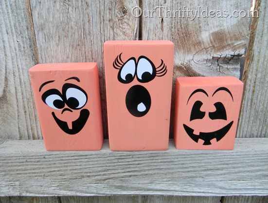 DIY Wooden Jack-O-Lanterns - Our Thrifty Ideas