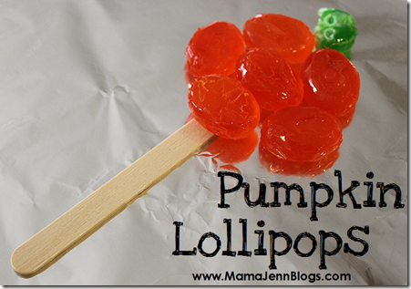 Pumpkin Lollipops (made from LifeSavers or hard candy)