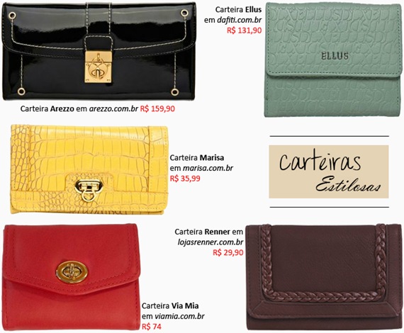 Carteiras femininas para todas as ocasiões. Carteiras femininas