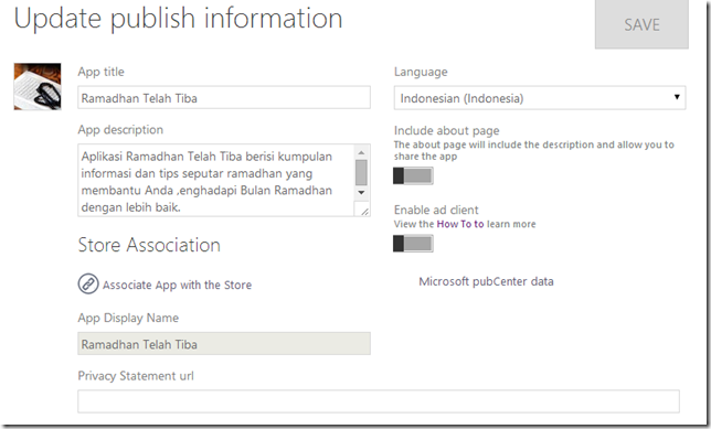 Publish Info dan Finish Publish Info dan Finish