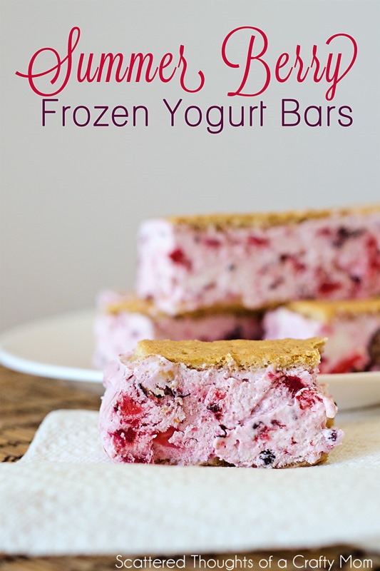 Summer Berry Frozen Yogurt Bars