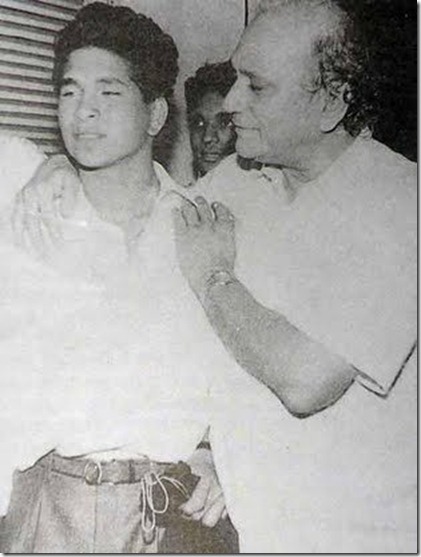 Sachin With His Father Ramesh Tendulkar