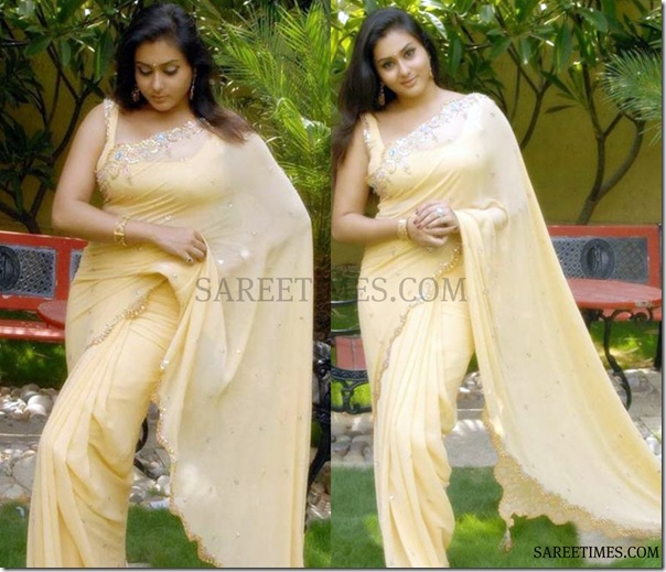 Namitha_Cream_Designer_Saree