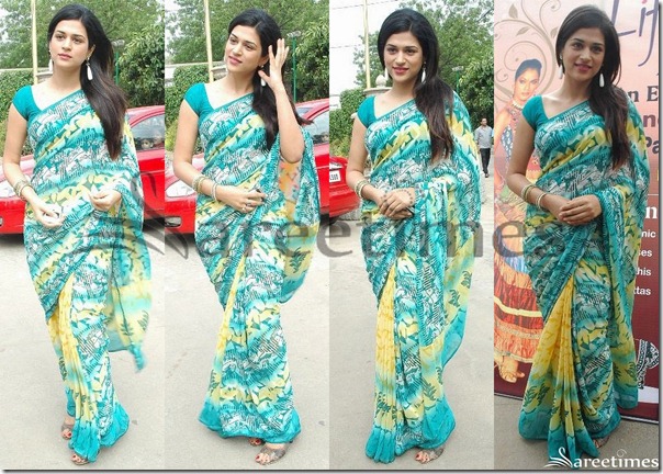 Shraddha_Das_Printed_Saree