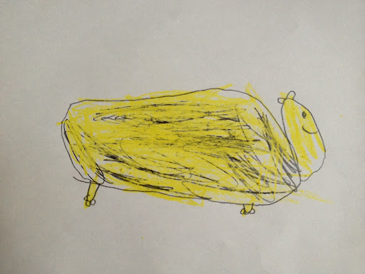 Joey drew this and proudly posted it on his door to show how happy Sparky was joining his family in his new home!