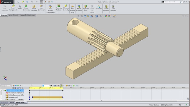 Rack and Pinion with Animation