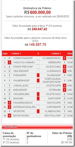 resultado loteca 511