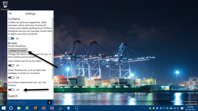 7. How to activate Cortana in Windows 10 - Activate Hey Cortana support