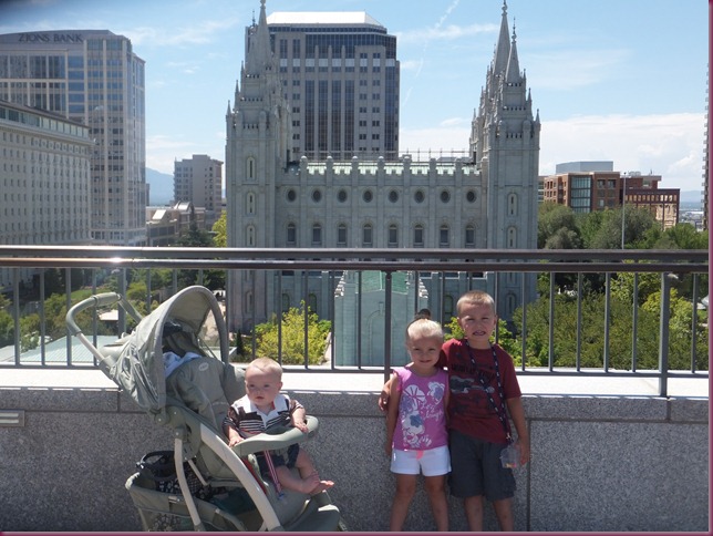 Curtis, Chloe, Connor on top of Conference Center